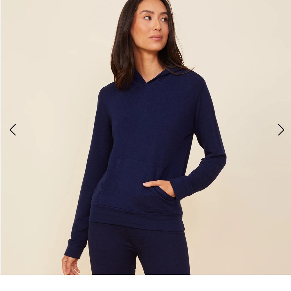 Monrow supersoft pullover hoody Navy Blue Hoodie